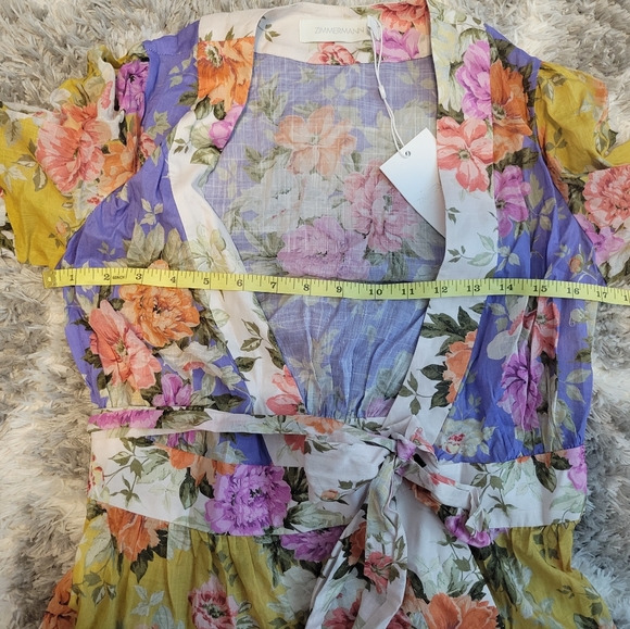 Zimmermann Pattie Patchwork Floral Cotton Wrap Midi-Dress - Picture 15 of 15